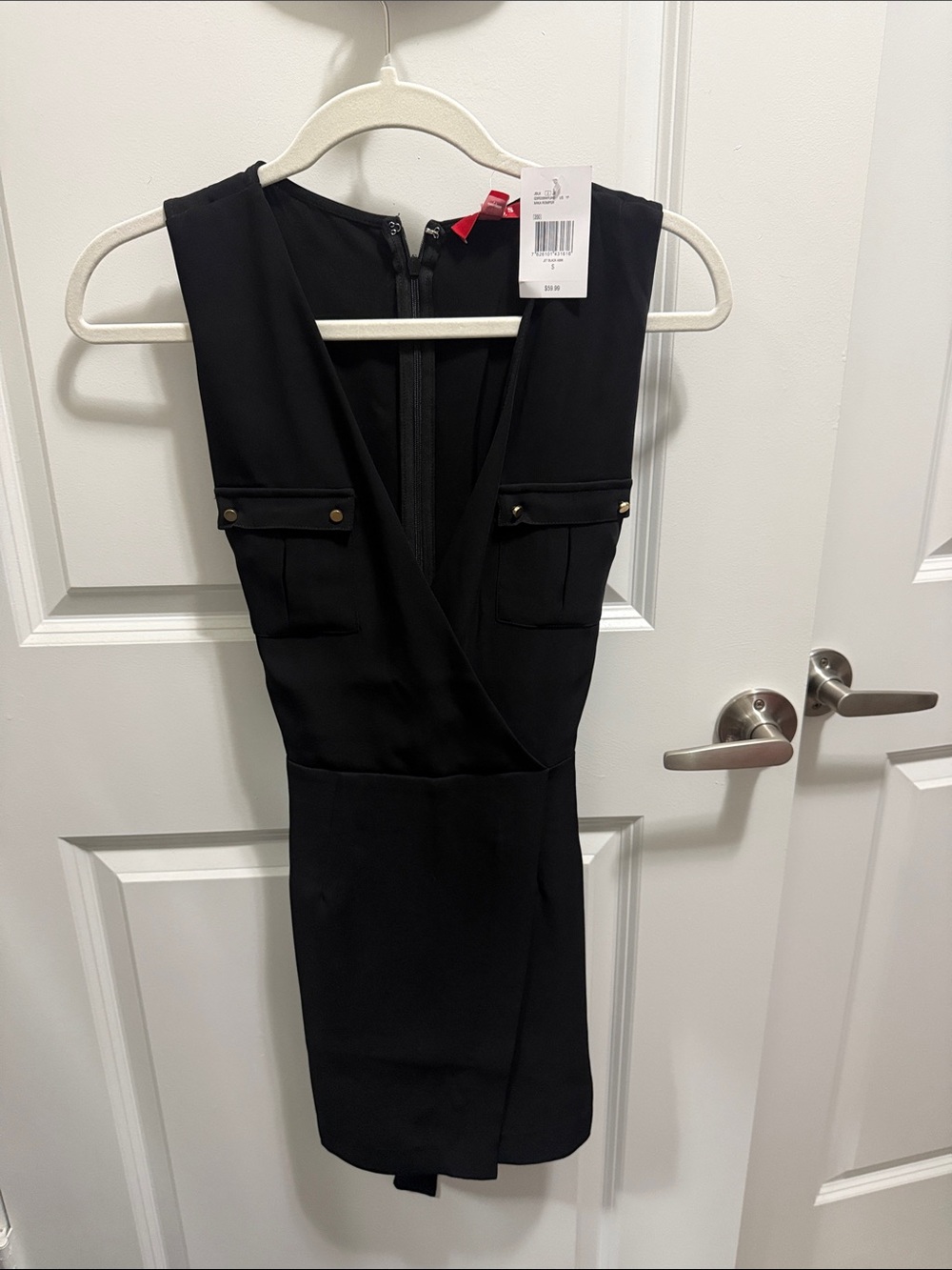 Guess Black Sleeveless V-Neck Romper